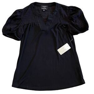 NWT FLOWER & FEATHER Black blouse size small